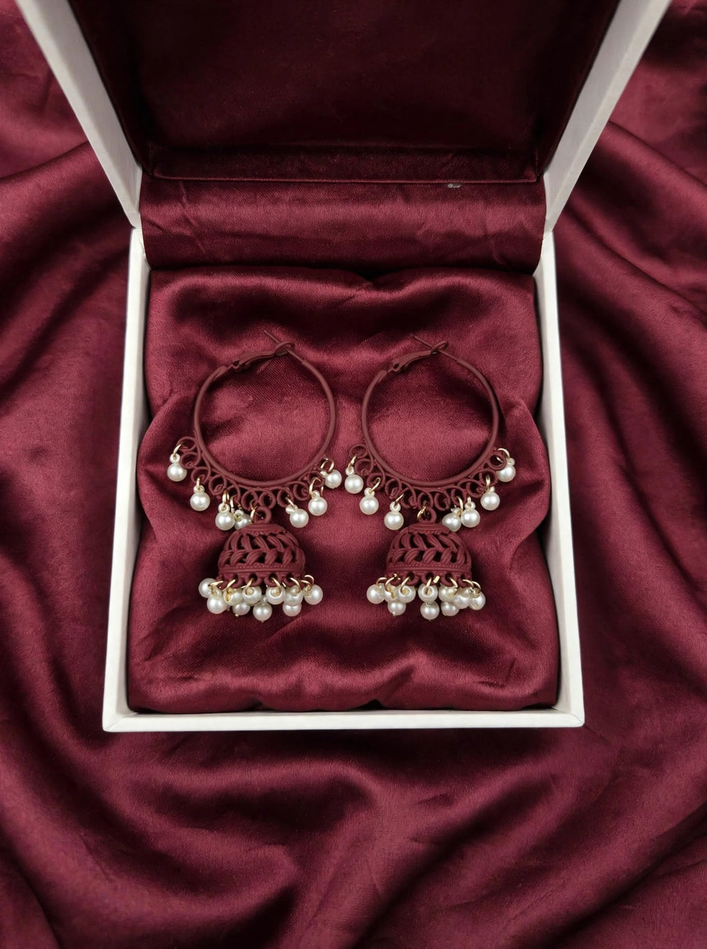 Colorful Pearl Jhumka Hoop Earrings – 8 Colors Collection – Filigree Dome Bali Jhumki with Faux Pearls | Trendy Ethnic Earrings | BACHAT BEAT ✨