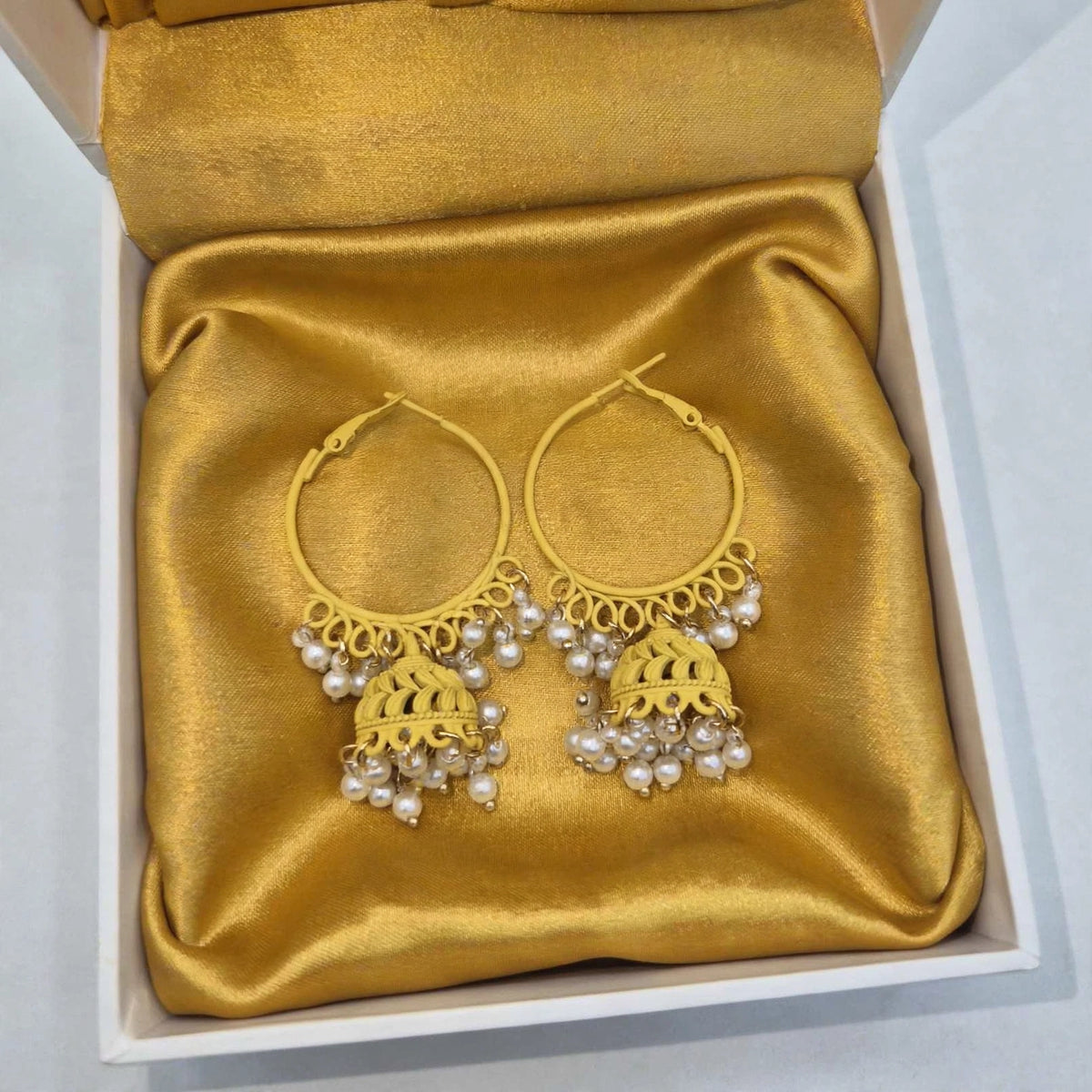 Colorful Pearl Jhumka Hoop Earrings – 8 Colors Collection – Filigree Dome Bali Jhumki with Faux Pearls | Trendy Ethnic Earrings | BACHAT BEAT ✨