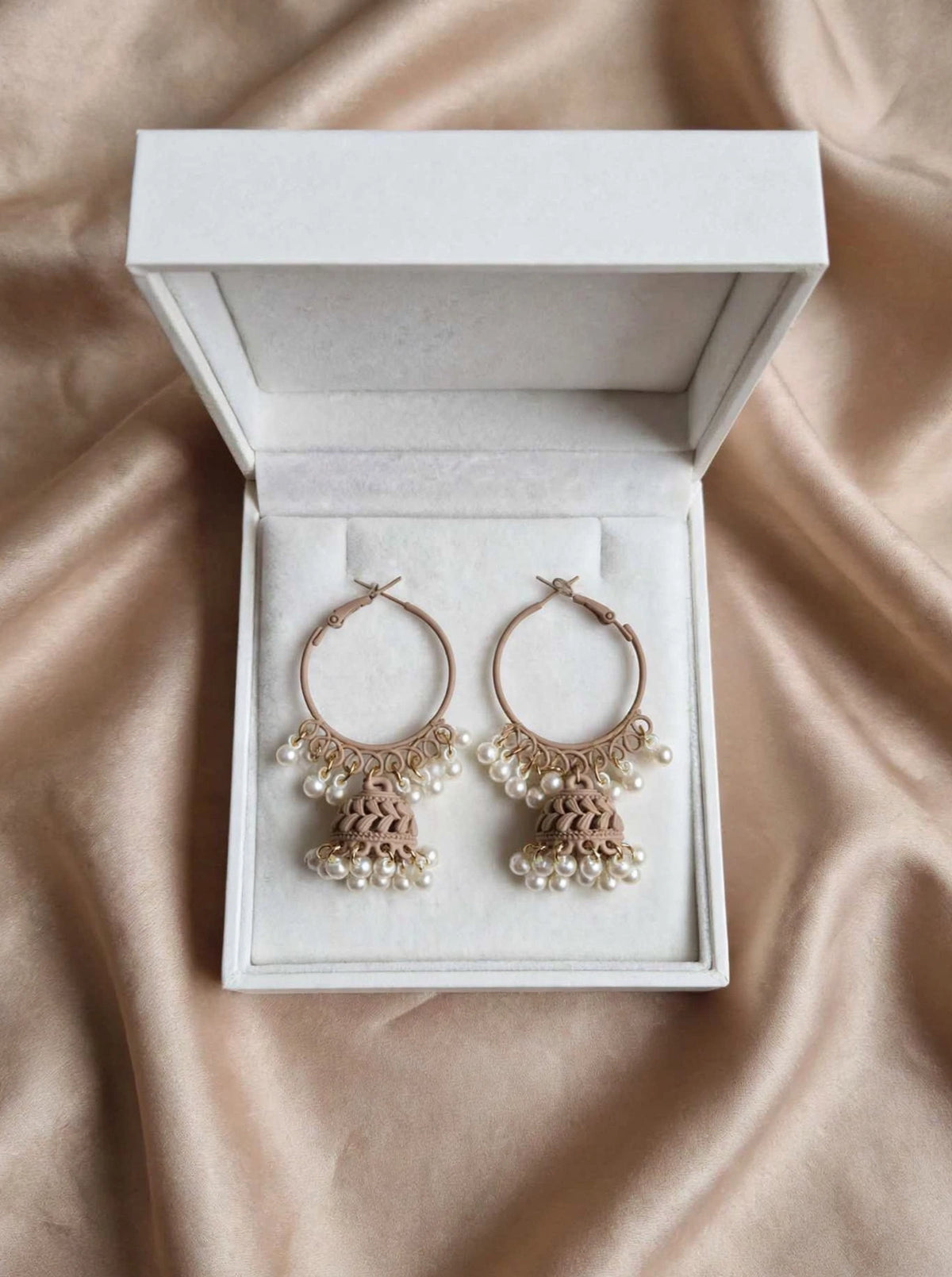 Colorful Pearl Jhumka Hoop Earrings – 8 Colors Collection – Filigree Dome Bali Jhumki with Faux Pearls | Trendy Ethnic Earrings | BACHAT BEAT ✨